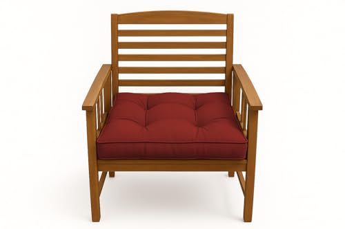 chilly pilley Stuhlkissen mit Tragegriff Gesteppt Stuhlauflage Stuhlpolster viele Farben und Größe Gartenkissen Küche Garten Kissen (2X Kissen 50 x 50, Dunkelrot) von chilly pilley
