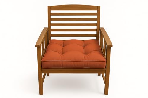 chilly pilley Stuhlkissen mit Tragegriff Gesteppt Stuhlauflage Stuhlpolster viele Farben und Größe Gartenkissen Küche Garten Kissen (2X Kissen 50 x 50, Orange) von chilly pilley