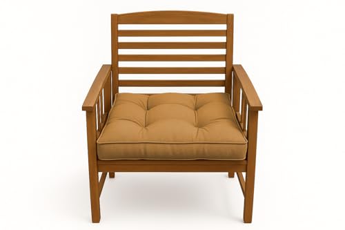 chilly pilley Stuhlkissen mit Tragegriff Gesteppt Stuhlauflage Stuhlpolster viele Farben und Größe Gartenkissen Küche Garten Kissen (50 x 50, Camel) von chilly pilley