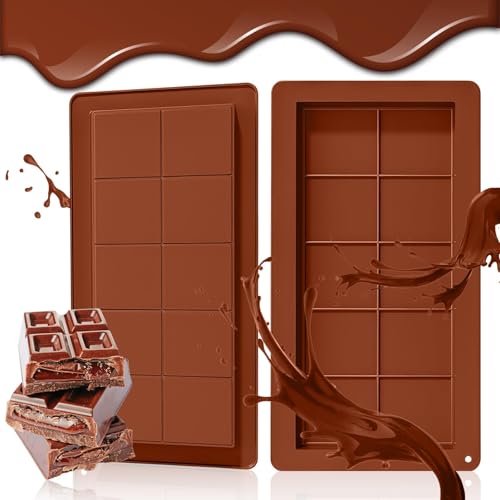 Schokoladenform Silikon Tief,2 Stück Silikonform Schokolade Dubai Schokolade Form Antihaft-Formen Bpa-Freie Tief Schokolade Form Dubai Schokolade Form Perfekt für Schokolade Praline SüßIgkeiten von chimoo