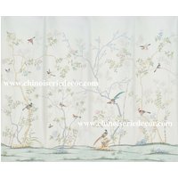 Portbello. Chinoiserie-Vögel Und Blumen, Handbemalte Seidentapete von chinoiseriedecor