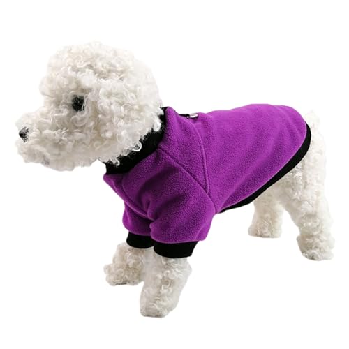 Herbst- und Winter-Shaker-Fleece-Haustierkleidung, warme Hundekleidung, kann aufgehängt Werden, Traktionsausrüstung für Outdoor-Aktivitäten von Haustieren Hundemantel Für Mini Chihuahua (Purple, XL) von chiphop