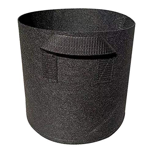 chiphop Wanddeko Balkon Außen Gallon Grow-Bag Schwerer, verdickter Pflanzentopf aus Vliesstoff mit Griffen Rattan Blumentopf (Black, 【2 gallons】 Φ20*20) von chiphop