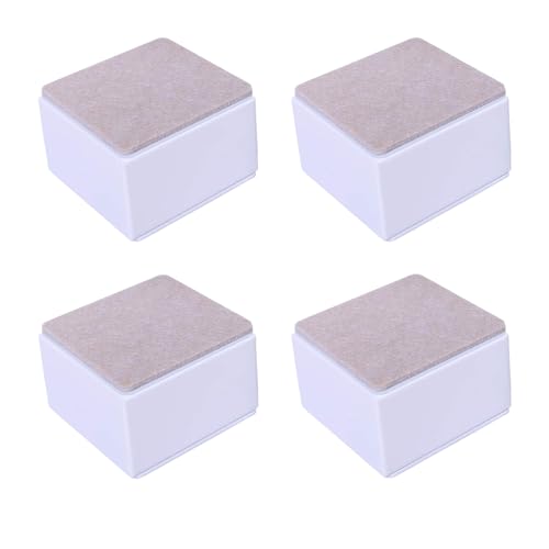 chiquieray Möbelerhöhungen, 4 Stück Robuste Möbelerhöhung, 3.8 cm Robuste Möbelerhöhung rutschfeste, Selbstklebend, Robuste Möbelerhöhung, Quadrat Weiß von chiquieray