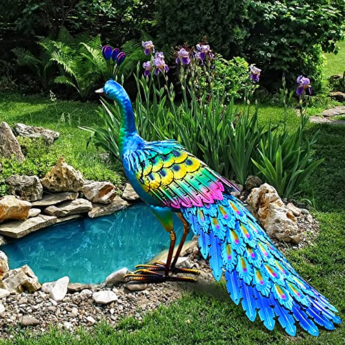 chisheen Pfau Statue Gartendekoration Metall Pfau Hof Kunst Rasen Dekoration Outdoor Skulptur von chisheen