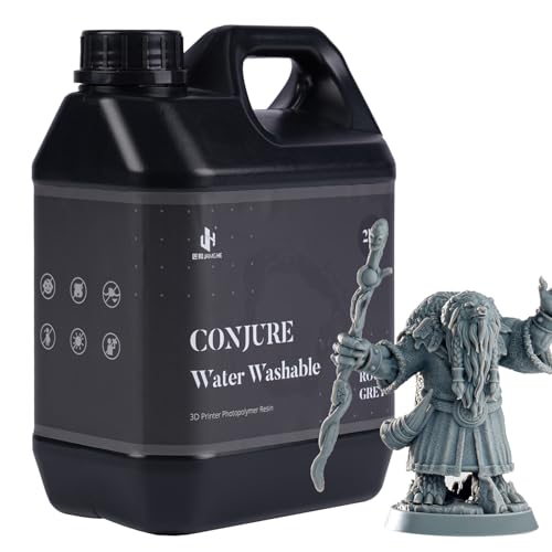 Chitu Systems 2Kg Conjure Water Washable Resin, Faster post-processing, 3D printer resin, 405nm standard photopolymer resin for LCD/DLP/SLA 3D printer(2000g, Rock Gray) von chitu systems
