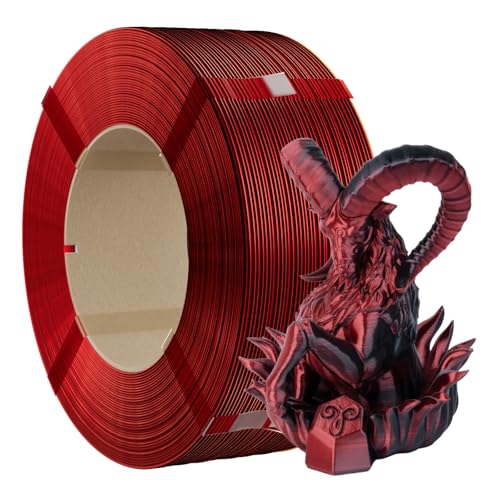 Chitu Systems 3D-Drucker Filament Nachfüllung ohne Spule 1,75 mm, Silk Dual Color Schwarz Rot 1 kg Geeignet für Bambu Lab Wiederverwendbare Spule von chitu systems