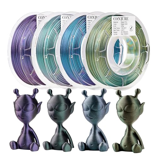 Chitu Systems Conjure Chameleon PLA 3D Drucker Filament, 1.75±0.02 mm Veranderende Kleuren met Licht 3D Druck Filament 4x200g (B-Magic PLA-4 in 1 Paket 4x200g) von chitu systems