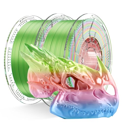 Chitu Systems Conjure Silk PLA 3D Drucker Filament, 1.75mm Dual Color Filament, Silk Regenbogen 3D Druck Filament 2KG/4.4lb von chitu systems