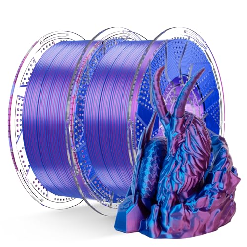 Chitu Systems Conjure Silk PLA 3D Drucker Filament, 1.75mm Dual Color Filament, Silk Rosa Blau 3D Druck Filament 1KG/2.2lb (Y-Silk PLA-Rosa Blau-2kg) von chitu systems