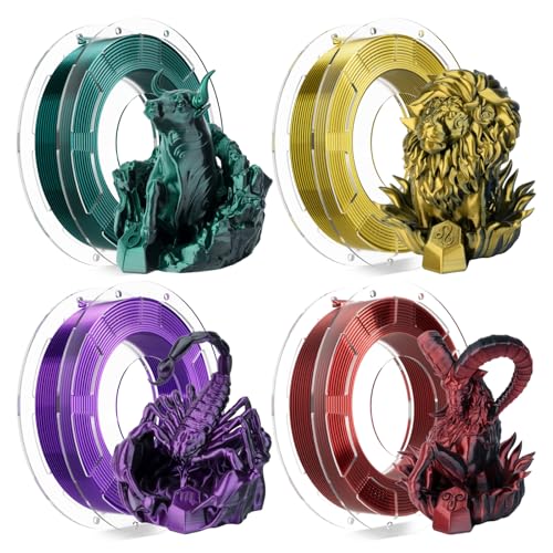Chitu Systems Conjure Silk PLA 3D Drucker Filament, 1.75mm Dual Color Filament, Silk Rot Blau 3D Druck Filament 4x200g (B-Silk PLA-4 in 1 Paket 1 4x200g) Chitu Systems Conjure Silk PLA 3D Drucker Filament, 1.75mm Dual Color Filament, Silk Rot Blau 3D Druck Filament 4x200g (B-Silk PLA-4 in 1 Paket 1 4x200g) von chitu systems