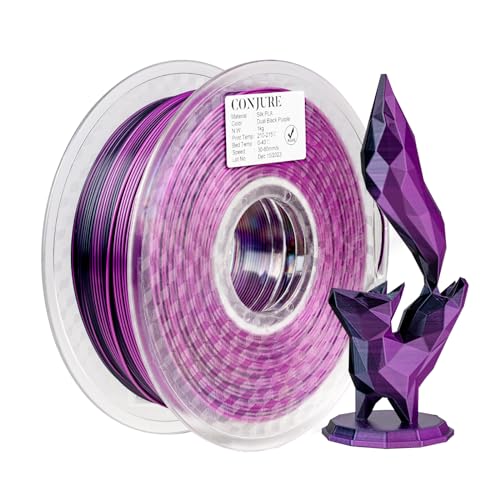 Chitu Systems Conjure Silk PLA 3D Drucker Filament, 1.75mm Dual Color Filament, Silk Schwarz Lila 3D Druck Filament 1KG/2.2lb (B-Silk PLA-Schwarz+Lila 1kg) von chitu systems