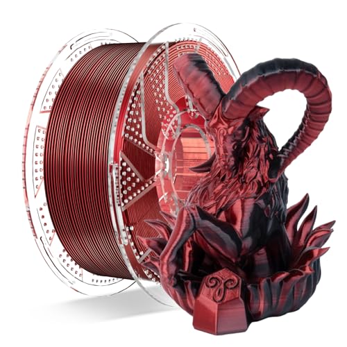 Chitu Systems Conjure Silk PLA 3D Drucker Filament, 1.75mm Dual Color Filament, Silk Schwarz Rot 3D Druck Filament 1KG/2.2lb (B-Seide PLA-Schwarz+Rot 1kg) von chitu systems