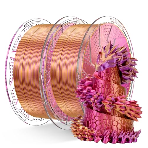 Chitu Systems Conjure Silk PLA 3D Drucker Filament, 1.75mm Tri-Color Filament, Seide Rot Gold Lila PLA 3D Druck Filament 2KG/4.4b Chitu Systems Conjure Silk PLA 3D Drucker Filament, 1.75mm Tri-Color Filament, Seide Rot Gold Lila PLA 3D Druck Filament 2KG/4.4b von chitu systems