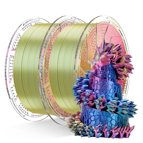 Chitu Systems Conjure Silk PLA 3D Drucker Filament, 1.75mm Tri-Color Filament, Silk Rot Gelb Blau 3D Druck Filament 2KG/4.4lb von chitu systems