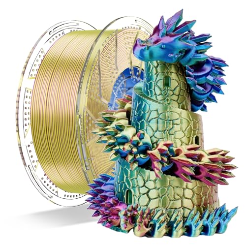 Chitu Systems Conjure Silk PLA 3D Drucker Filament, 1.75mm Triolor Filament, Silk Blau Gold Rot 3D Druck Filament 1KG/2.2lb von chitu systems