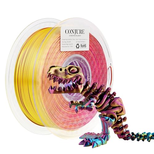 Chitu Systems Conjure Silk PLA 3D Drucker Filament, 1.75mm Triolor Filament, Silk Rot Gelb Blau 3D Druck Filament 1KG/2.2lb (A-Seide PLA-Rot+Gelb+Blau 1kg) von chitu systems