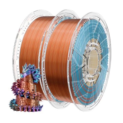 Chitu Systems Conjure Silk PLA Tricolor Filament, Lila Orange Himmelblau Filament Durchmesser 1.75±0.02 mm 3D Drucker 2x1KG/4.4lb von chitu systems