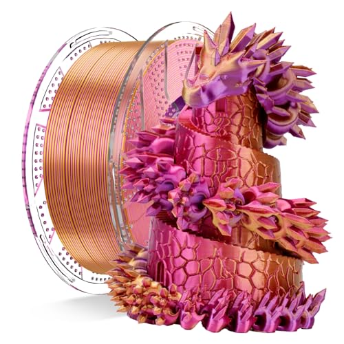 Chitu Systems Conjure Silk PLA Tricolor Filament, Rot-Gold-Violett Filament, Durchmesser 1.75±0.02 mm 3D Drucker 1KG/2.2lb von chitu systems