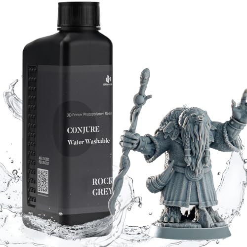 Chitu Systems Conjure Water Washable Resin 1KG, Faster post-processing, 3D printer resin, 405nm standard photopolymer resin for 8K/10K/12K/LCD/DLP/SLA 3D printer (1000g, Rock Gray) von chitu systems