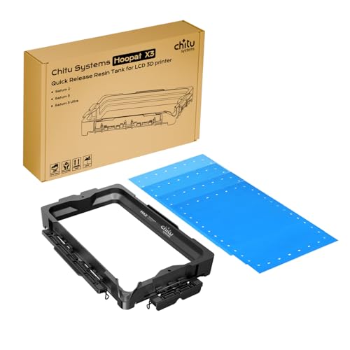 Chitu Systems Hoopat X3 Harzbehälter mit Schnellverschluss für ELEGOO Saturn 3/Saturn 3 Ultra/Saturn 2 3D-Drucker, All-in-One Metallharzbehälter mit 3 St. Vorloch-ACF-Trennfolie von chitu systems
