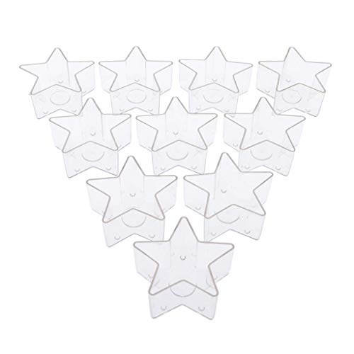 chiwanji 10x Square Star Teelichthüllen leer Hüllen Teelichtschale zum Teelichter gießen Kerzenherstellung, 5,5 x 2,5 cm von chiwanji