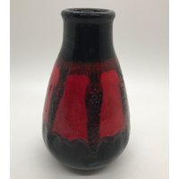 Vintage Midcentury Mcm Jasba Keramik Vase Mit Tropf Lava Glasur - Made in West Germany von chochke