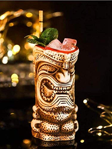 Tiki-Becher, 350 ml, Keramik, hawaiianische Cocktailgläser, hawaiianische Partytassen, Trinkgeschirr, niedlich, exotisch, Cocktail-Gläser, Tiki-Bar, professionelle Hawaii-Party-Barware von chongjian