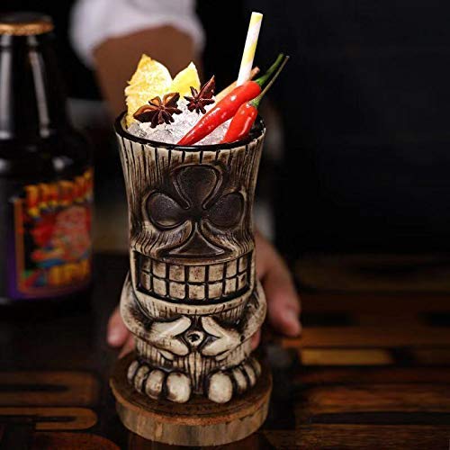 Tiki-Becher aus Keramik, für Cocktails, Tiki-Becher, lustige Hawaii-Party, exotische Cocktailgläser, tolle Geschenkidee für Zuhause, Bar, 450 ml von chongjian