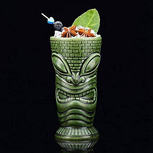 Tiki Mugs Cocktailbecher, Keramik, Tiki-Becher, hawaiianisches Design, für Cocktails und Luau-Partys, tolle Geschenkidee für Zuhause (550 ml) von chongjian