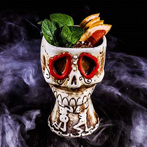 Tiki Mugs Cocktailbecher, Keramik, Tiki-Becher, hawaiianisches Design, für Cocktails und Luau-Partys – tolle Geschenkidee für Zuhause (480 ml) von chongjian