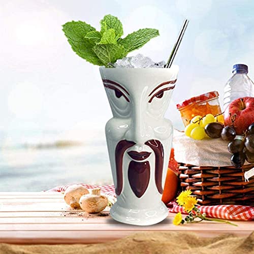 Tiki-Tasse aus Keramik, für Cocktails, Tiki-Cocktailgläser, exotische Cocktailgläser, Tiki-Bar, professionelle Hawaii-Party-Barware (380 ml) von chongjian