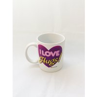Vintage 1987 "I Love Hugs" Kaffeebecher Retro 80Er Sammlertasse von chrisaliciavintage