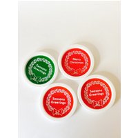 Weihnachtsuntersetzer Weihnachtsgrüße Aus Kunststoff, 4Er-Set Weihnachtsuntersetzer Weihnachtsgrüße Aus Kunststoff, 4Er-Set von chrisaliciavintage