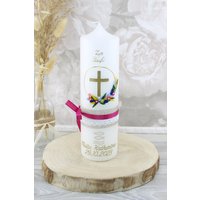 Taufkerze Malia Katharina Junge Oder Mädchen Mit Name Und Datum, Individuell Handverziert 2123 von christkerzen
