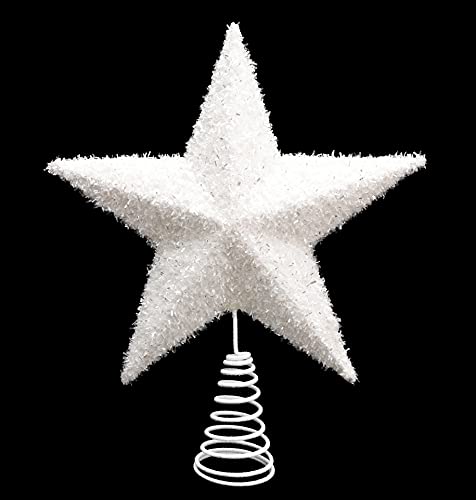 christmasshop Glänzender Weißer Schöner 30-cm-Baumspitzenstern - Weihnachtsbaum-Angströhre (DP38) von Toyland