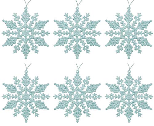 Toyland Glitzernde hängende Schneeflockendekorationen für Weihnachtsbäume 6er-Pack Silber Blau Toyland Glitzernde hängende Schneeflockendekorationen für Weihnachtsbäume 6er-Pack Silber Blau von Toyland