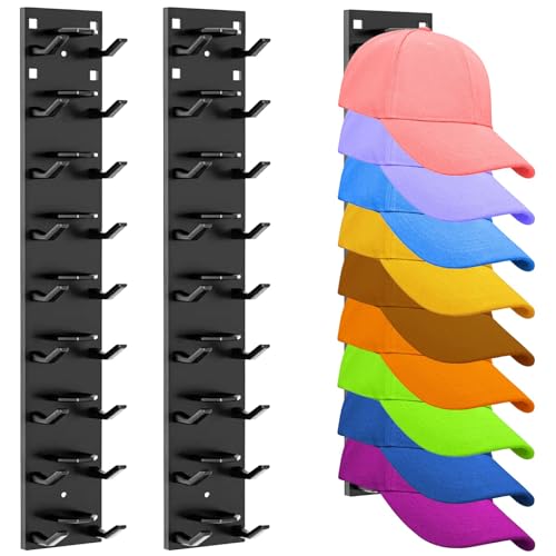 Chuanhylis StüCk Selbstklebende Cap Halter, Wandmontage Kappenhalter, Ohne Bohren Cap Halterung Wand, für Bis zu 18 Hüte Kappenhalter Wand für Kleiderschrank, Tür von chuanhylis
