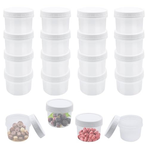 chuanhylis 20 Stück Kleine Dosen mit Plastik, Eisbecher mit, 160ml Auslaufsicher Frischhaltedosen mit für Soßen Snacks, Joghurt, Obst, Gefrierschrank von chuanhylis