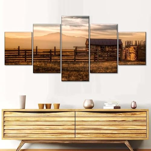 chyongshan-Leinwand Wandkunst Dekoration Druck Poster Foto 5 Stück Moderne LeinwandBauernhausWohnzimmer und Schlafzimmer Heimdekoration Geschenke Malerei Kunst Foto60 x40 von chyongshan