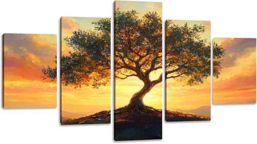 chyongshan-Leinwand Wandkunst Dekoration Druck Poster Foto 5 Stück Moderne LeinwandBaumformWohnzimmer und Schlafzimmer Heimdekoration Geschenke Malerei Kunst Foto60 x40 von chyongshan