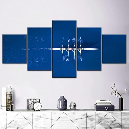 chyongshan-Leinwand Wandkunst Dekoration Druck Poster Foto 5 Stück Moderne LeinwandBootfahrenWohnzimmer und Schlafzimmer Heimdekoration Geschenke Malerei Kunst Foto60 x40 von chyongshan