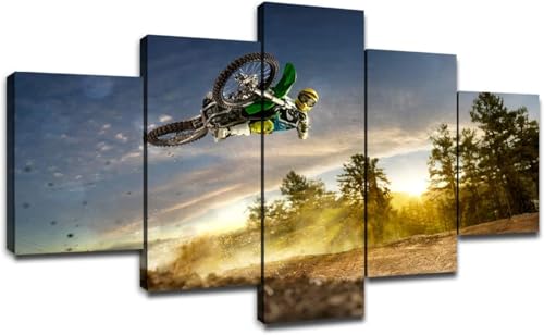 chyongshan-Leinwand Wandkunst Dekoration Druck Poster Foto 5 Stück Moderne LeinwandMotorradWohnzimmer und Schlafzimmer Heimdekoration Geschenke Malerei Kunst Foto60 x40 von chyongshan