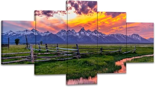 chyongshan-Leinwand Wandkunst Dekoration Druck Poster Foto 5 Stück Moderne LeinwandParkblickWohnzimmer und Schlafzimmer Heimdekoration Geschenke Malerei Kunst Foto60 x40 von chyongshan