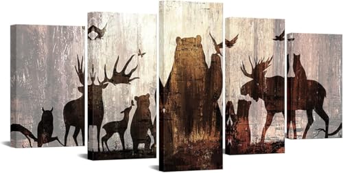 chyongshan-Leinwand Wandkunst Dekoration Druck Poster Foto 5 Stück Moderne LeinwandTierhüttenWohnzimmer und Schlafzimmer Heimdekoration Geschenke Malerei Kunst Foto60 x40 von chyongshan