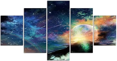 chyongshan-Leinwand Wandkunst Dekoration Druck Poster Foto5 Stück Moderne LeinwandAbstrakter WeltraumWohnzimmer und Schlafzimmer Heimdekoration Geschenke Malerei Kunst Foto40 x22 von chyongshan