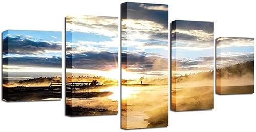 chyongshan-Leinwand Wandkunst Dekoration Druck Poster Foto5 Stück Moderne LeinwandBlick auf den SonnenstrandWohnzimmer und Schlafzimmer Heimdekoration Geschenke Malerei Kunst Foto40 x22 von chyongshan