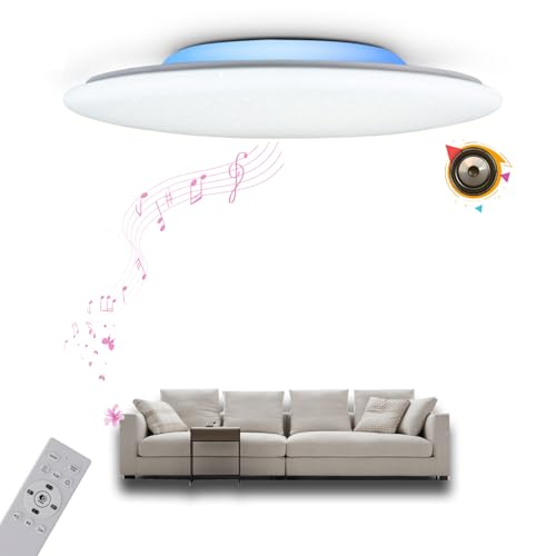 chysongoods-ALS LED Musik Deckenleuchte mit Bluetooth Lautsprecher Φ40cm 36W Sprach und APP-Steuerung Kompatibel Mit Alexa/Google Home Zurück-RGB Farbwechsel Dimmbare Farbanpassung mit Fernbedienung chysongoods-ALS LED Musik Deckenleuchte mit Bluetooth Lautsprecher Φ40cm 36W Sprach und APP-Steuerung Kompatibel Mit Alexa/Google Home Zurück-RGB Farbwechsel Dimmbare Farbanpassung mit Fernbedienung von chysongoods