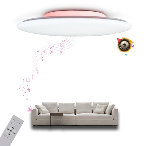 chysongoods-ALS LED Musik Deckenleuchte mit Bluetooth Lautsprecher Φ50cm 48W Sprach und APP-Steuerung Kompatibel Mit Alexa/Google Home Zurück-RGB Farbwechsel Dimmbare Farbanpassung mit Fernbedienung von chysongoods