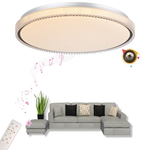 chysongoods-BZ LED Musik Deckenleuchte mit Bluetooth Lautsprecher Φ50cm 55W Sprach und APP-Steuerung Kompatibel Mit Alexa/Google Home RGB Farbwechsel Dimmbare Farbanpassung mit Fernbedienung von chysongoods